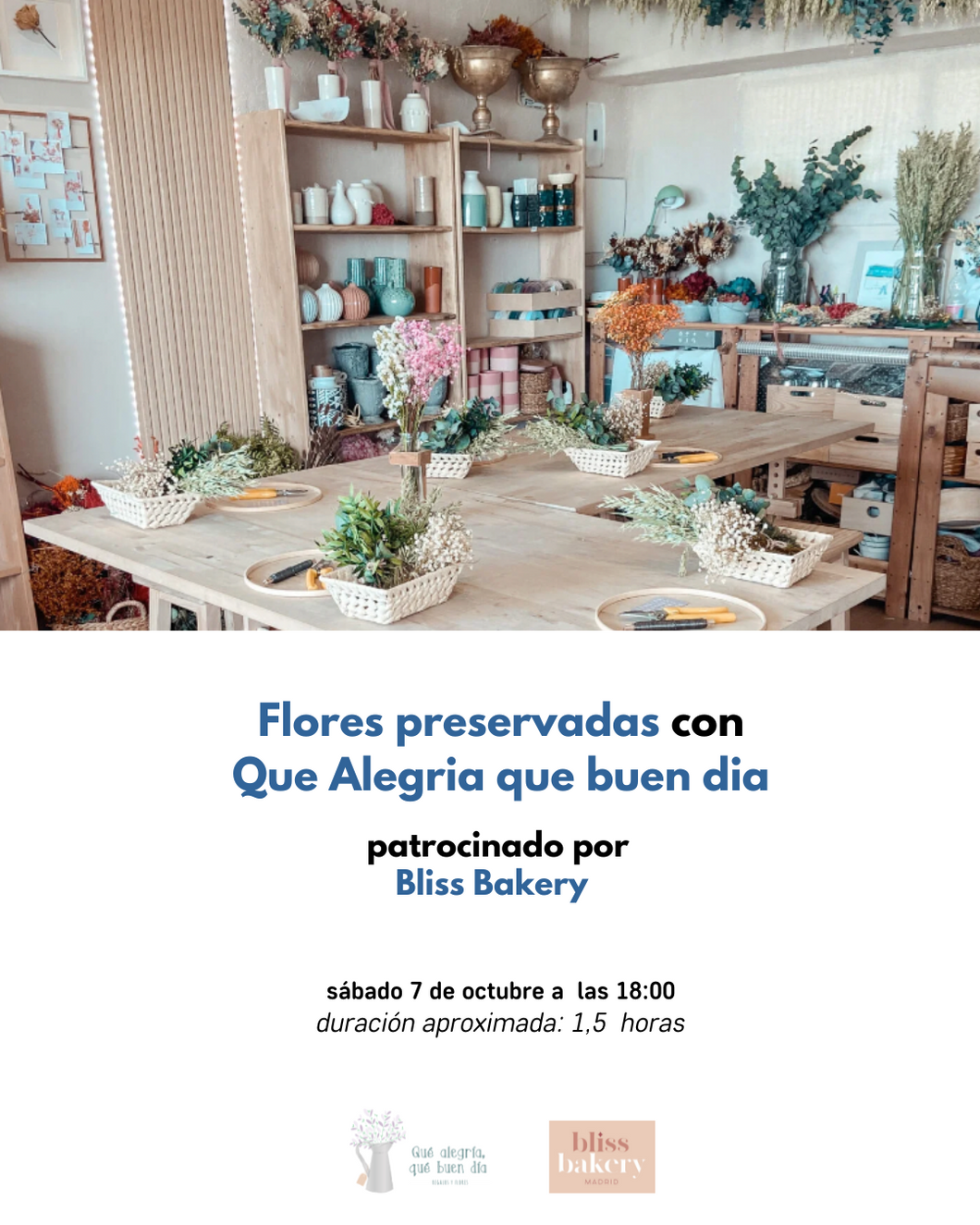 Taller Flores Preservadas. Sábado 18:00